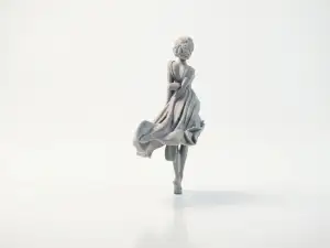 Elegant Lady Flowing Dress Figurine 3D Printable