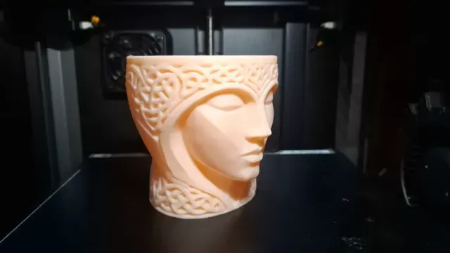 Celtic Face Planter / Decorative Vase with Ornamental Patter — Image 5 of 7