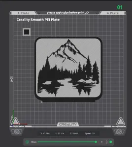 Mountain Forest Scene Decor – 3D Printed Nature Frame with Stand