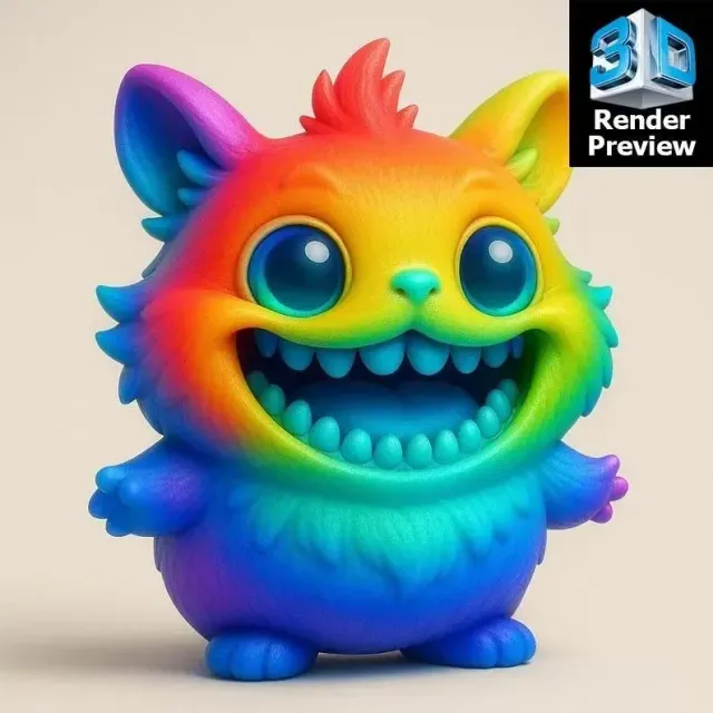 Cute Rainbow Monsters 5-in-1 STL Bundle – Adorable Fantasy C — Image 2 of 9