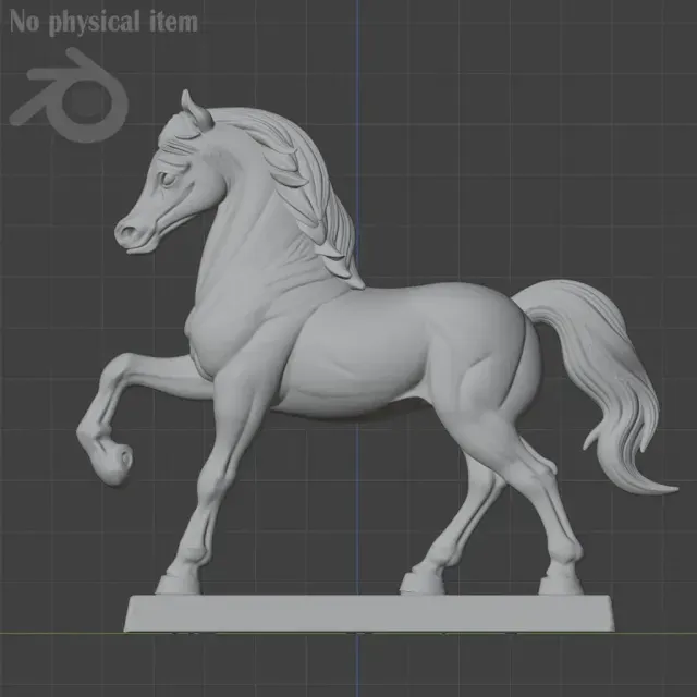Black Horse Statue STL for 3D Printing | Single-Color Model — Фото 5 из 8
