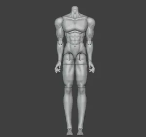 BJD Muscular Male Doll Body, Poseable Figure