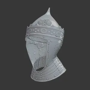 Medieval Armet Helmet – 3D Printable Model