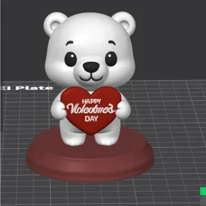 Polar bear Valentine's Day chibi