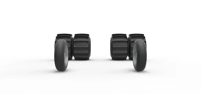 Wheel Set of Vintage Funny Car for Sand Drag Racing 1:25 — Фото 4 из 9