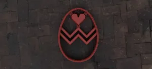 Egg Cookie Cutter with Heart and Decorations