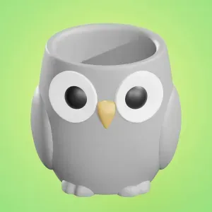 Owl Planter – Cute Support-Free Pot (MMU Eyes & Beak) | Free