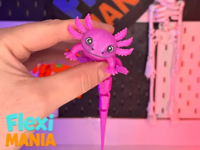 Flexi Axolotl | One-Piece Articulated Axolotl Cute — Image 3 of 4