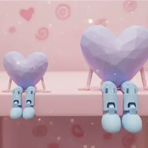 Cute Hearts Valentines Day Articulado