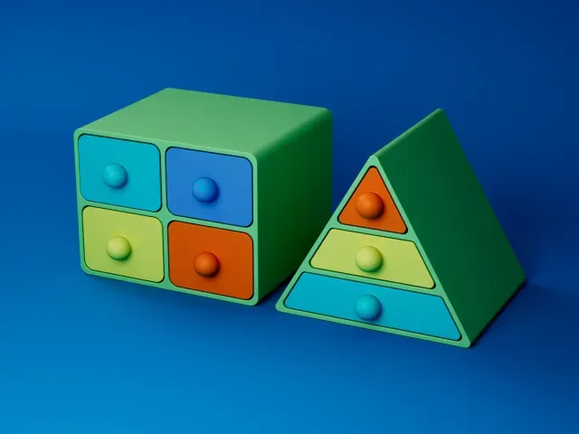 Kids Modular House Storage Drawers | Square & Triangle — Image 3 of 9
