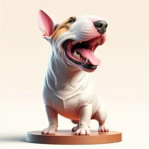 3407 Color 3D Model of Laughing Bull Terrier on Pedestal STL