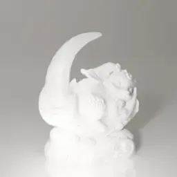 Coelho de calda magica Dormindo na Lua