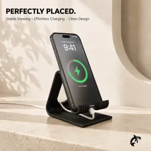Ribbed Phone Stand with Charging Cable Access