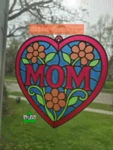 Mom Stained Glass Design Window Decor