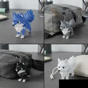 Cute Chibi Wolf Husky Keychain & Toy (Multicolor)