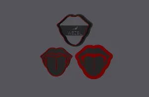 Tongue - Cookie Cutters with stamp and embosser (3 sizes)