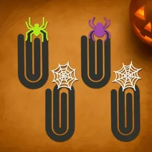HALLOWEEN GIANT paperclips spiders & webs set