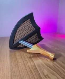 Medieval Shield & Sword Wall Headphone Stand