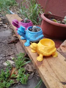 Kid Turtle Pot - Planter / Kid Turtle Pot Remix