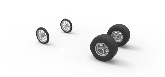 Wheel set of Vintage Front engine dragster V4 Scale 1:25 — Image 7 of 9