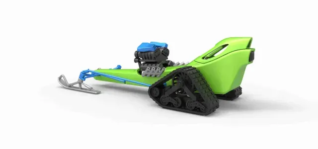 Front engine old school snow dragster V2 Scale 1:25 — Image 8 of 9