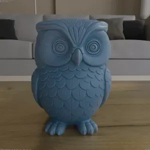 Cute Owl Planter or Container 3D STL Model