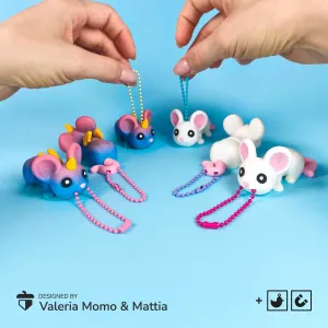 Cute Flexi Mouse + Magical Version (Toy, Keychain & Magnet)