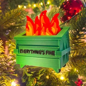 Dumpster Fire Meme Christmas Ornament – Easy Multi-Color