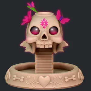 Cute Skull The Dice Tower 3D STL File For 3D Printing
