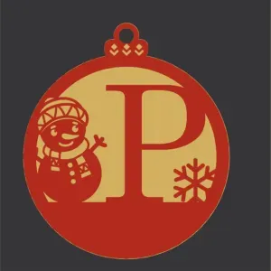 Christmas Tree Ornamnet, Letter P