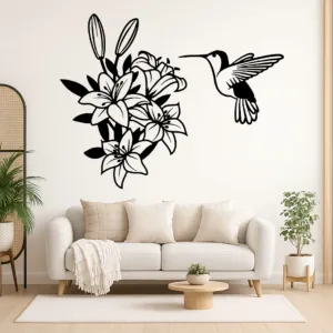 WallArt Flowers Humming Bird
