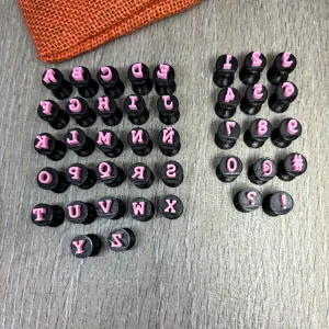 ALPHABET MINI STAMPS. FONT COURIER