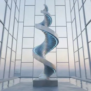 Spiral Abstract Statue 03 - DNA Futura Design