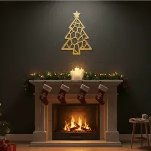 Christmas Tree Wall Ornament Voronoi