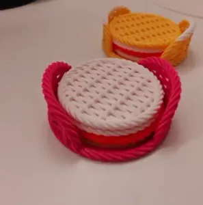 Woven Coaster Set with Holder