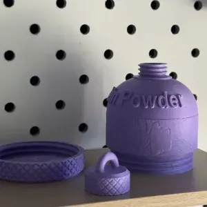 Protein powder containers and funnel