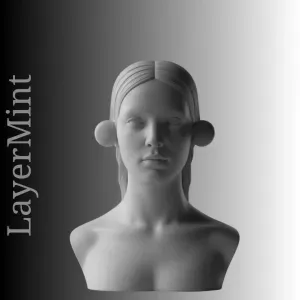 Elegant Modern Bust - Digital Female Figure STL File