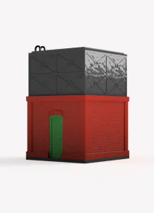 ANTIQUE Water Tank - LOW - RAILWAYS - Gauge H0 - Easy print