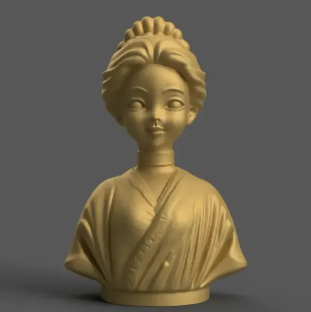 Elegant Lady Bust Statue – 3D Model STL for Decoration — Image 2 of 9