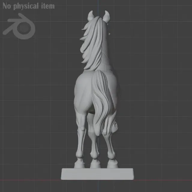 Black Horse Statue STL for 3D Printing | Single-Color Model — Фото 6 из 8