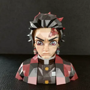 Tanjiro Bust Low Poly Demon Slayer
