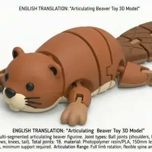 Articulating Beaver 3d Toy