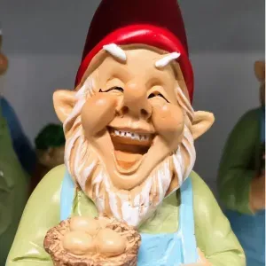 cheerful garden gnome