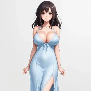 Anime girl in sleeping gown