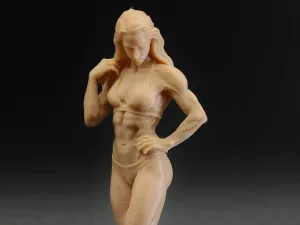 优美健身女子全身雕像