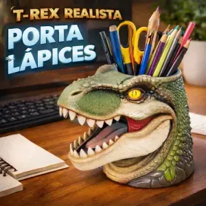 🦖 T-Rex Realista Porta Lápices – Pencil Holder Dinosaurio