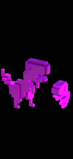 Trex and small dinosaur made of cubes — Фото 5 из 9