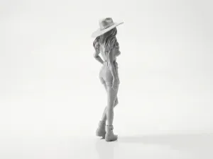 Cowgirl Figurine Western Character 3D Printable