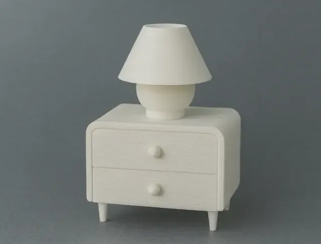 Dollhouse mini nightstand with lamp — Фото 5 из 5