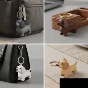 Cute Chibi Dachshund Dog Keychain & Toy (Multicolor)